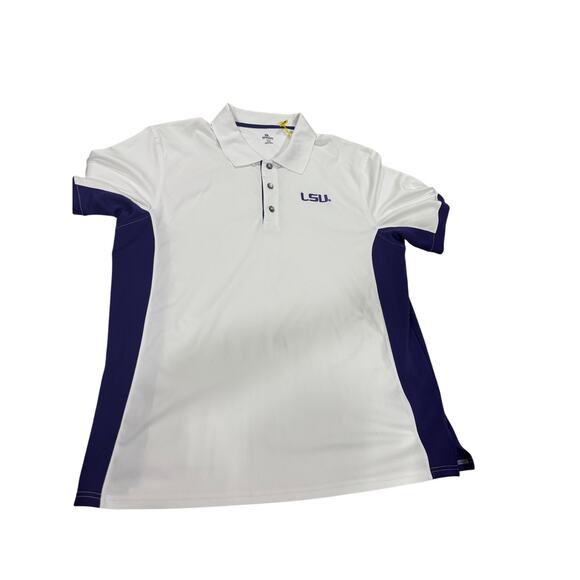 LSU Tigers Mens XL Polo Shirt White Purple Embroidered Logo Dry Fit collegiate - Picture 4 of 7